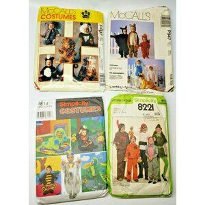 Children's Costume Sewing Patterns McCall's P437, P947 Simplicity 8221, 8814 Vtg